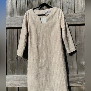 CK Bradley Hazel Cream Metallic Gold Women's Dress NWT XL